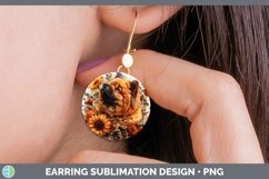 GorgeousAutumn Sunflower Dog Round Earrings design.