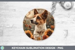 GorgeousAutumn Sunflower Dog Keychain design.