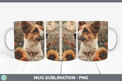 GorgeousAutumn Sunflower Dog Mug Wrap design.