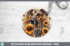 GorgeousAutumn Sunflower Dog Keychain design.