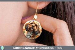 GorgeousAutumn Sunflower Dog Round Earrings design.