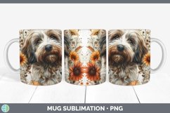 GorgeousAutumn Sunflower Dog Mug Wrap design.