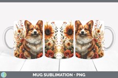 GorgeousAutumn Sunflower Dog Mug Wrap design.