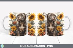GorgeousAutumn Sunflower Dog Mug Wrap design.