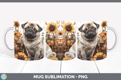 GorgeousAutumn Sunflower Dog Mug Wrap design.