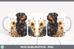 GorgeousAutumn Sunflower Dog Mug Wrap design.