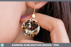 GorgeousAutumn Sunflower Dog Round Earrings design.