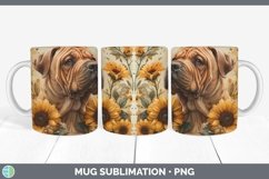 GorgeousAutumn Sunflower Dog Mug Wrap design.