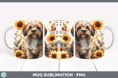 GorgeousAutumn Sunflower Dog Mug Wrap design.