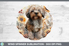GorgeousAutumn Sunflower Dog Wind Spinner design.