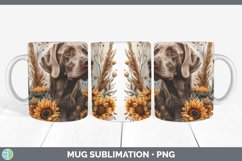 GorgeousAutumn Sunflower Dog Mug Wrap design.