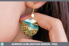 GorgeousAutumn Sunflowers Round Earrings design.