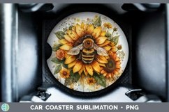 GorgeousAutumn Sunflowers Car Coaster design.