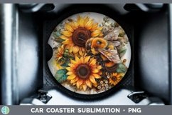 GorgeousAutumn Sunflowers Car Coaster design.