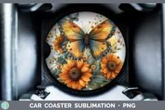 GorgeousAutumn Sunflowers Car Coaster design.