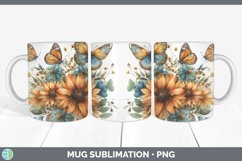 GorgeousAutumn Sunflowers Mug Wrap design.