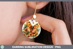 GorgeousAutumn Sunflowers Round Earrings design.