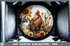 GorgeousAutumn Sunflowers Car Coaster design.