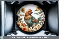 GorgeousAutumn Sunflowers Car Coaster design.