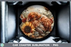 GorgeousAutumn Sunflowers Car Coaster design.