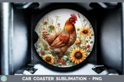 GorgeousAutumn Sunflowers Car Coaster design.