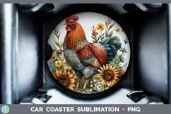 GorgeousAutumn Sunflowers Car Coaster design.