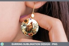 GorgeousAutumn Sunflowers Round Earrings design.