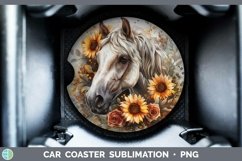 GorgeousAutumn Sunflowers Car Coaster design.