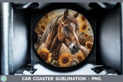 GorgeousAutumn Sunflowers Car Coaster design.
