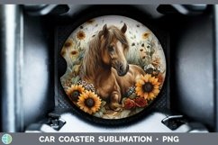 GorgeousAutumn Sunflowers Car Coaster design.