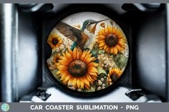 GorgeousAutumn Sunflowers Car Coaster design.