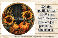 Autumn Wind Spinner, Sunflowers Pumpkins Round Design, d1 Product Image 2