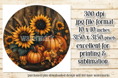 Autumn Wind Spinner, Sunflowers Pumpkins Round Design, d10 Product Image 2