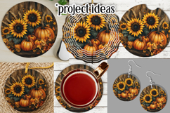 Autumn Wind Spinner, Sunflowers Pumpkins Round Design, d10 Product Image 3