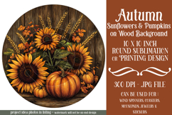 Autumn Wind Spinner, Sunflowers Pumpkins Round Design, d12 Product Image 1