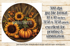 Autumn Wind Spinner, Sunflowers Pumpkins Round Design, d12 Product Image 2