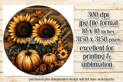 Autumn Wind Spinner, Sunflowers Pumpkins Round Design, d13 Product Image 2