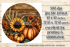 Autumn Wind Spinner, Sunflowers Pumpkins Round Design, d15 Product Image 2