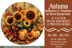 Autumn Wind Spinner, Sunflowers Pumpkins Round Design, d16 Product Image 1