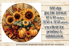 Autumn Wind Spinner, Sunflowers Pumpkins Round Design, d16 Product Image 2