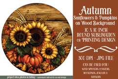 Autumn Wind Spinner, Sunflowers Pumpkins Round Design, d2 Product Image 1