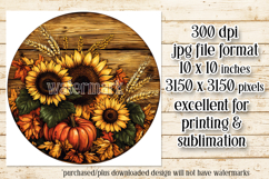 Autumn Wind Spinner, Sunflowers Pumpkins Round Design, d2 Product Image 2