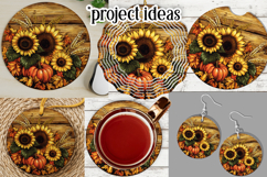 Autumn Wind Spinner, Sunflowers Pumpkins Round Design, d2 Product Image 3