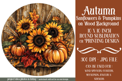 Autumn Wind Spinner, Sunflowers Pumpkins Round Design, d3 Product Image 1
