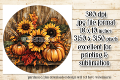 Autumn Wind Spinner, Sunflowers Pumpkins Round Design, d3 Product Image 2