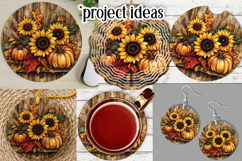 Autumn Wind Spinner, Sunflowers Pumpkins Round Design, d3 Product Image 3