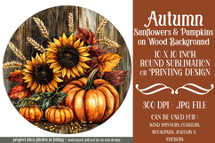 Autumn Wind Spinner, Sunflowers Pumpkins Round Design, d4 Product Image 1