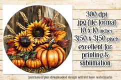 Autumn Wind Spinner, Sunflowers Pumpkins Round Design, d4 Product Image 2