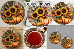 Autumn Wind Spinner, Sunflowers Pumpkins Round Design, d4 Product Image 3