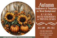 Autumn Wind Spinner, Sunflowers Pumpkins Round Design, d5 Product Image 1